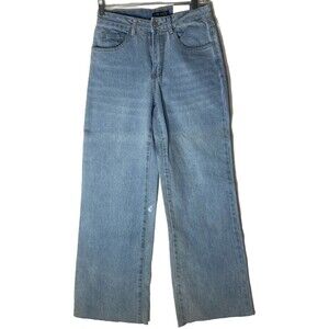 NWT SHEIN Size 26 Womens Blue Cotton Blend Zip Fly Pocket Stretch Mom Jeans